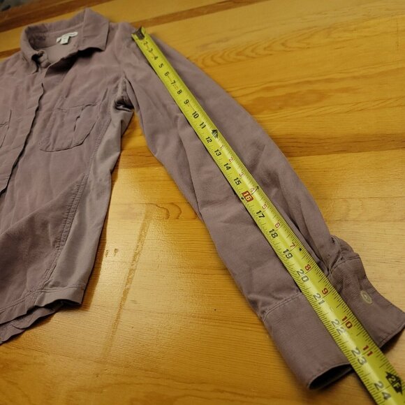 Standard James Perse Womens 2 US S/M Shirt Purple Cotton Ribbed Button Up - Picture 10 of 14